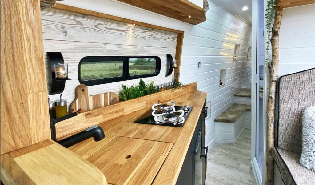 Worktop Offcuts used in a Camper Van